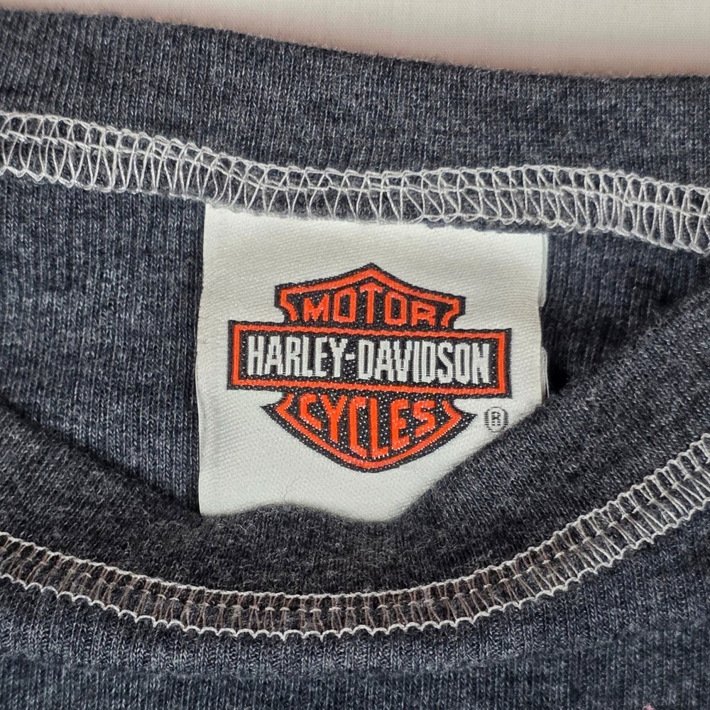 Harley-Davidson Thermal Top Womens‎ L Charcoal Pink Barnett El Paso Biker - Picture 5 of 10